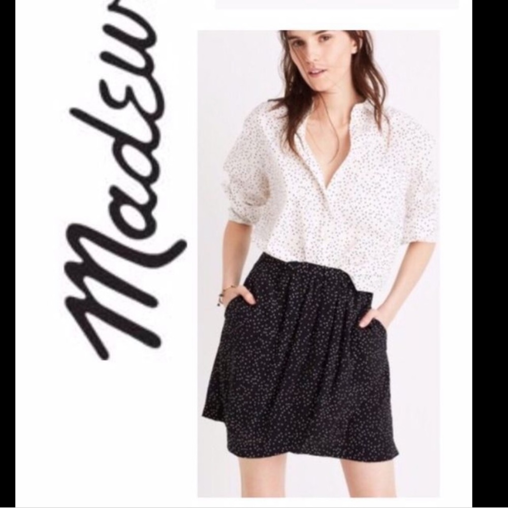 Madewell silk polka dot skirt